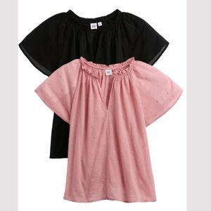 2 Gap Relaxed Swissdot Splitneck Top